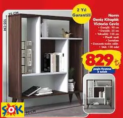 NORM GENİŞ KİTAPLIK VİCTORİA CEVİZ